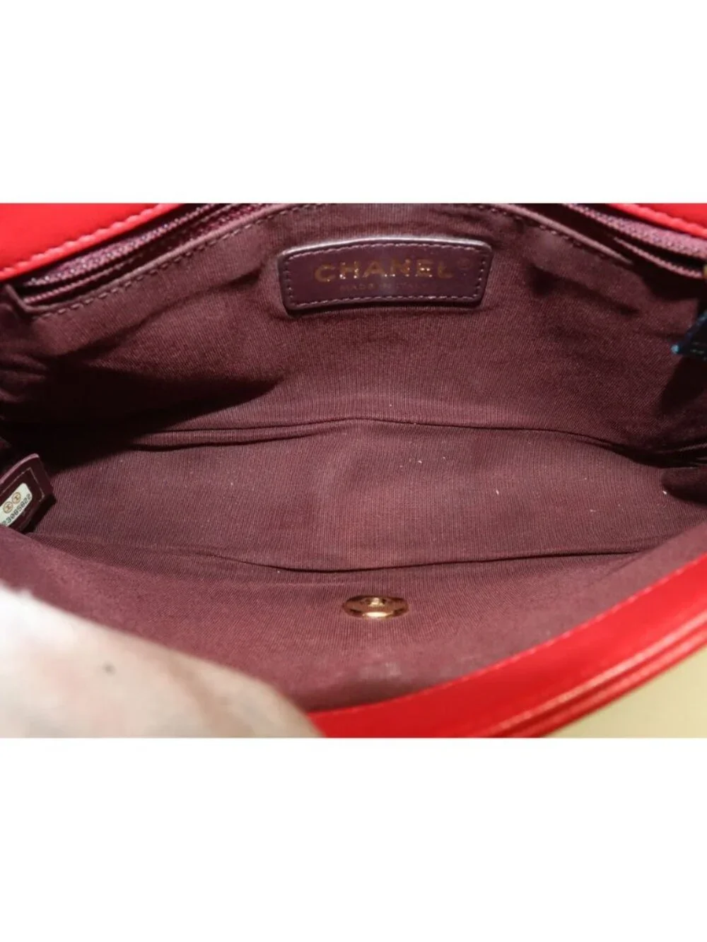Chanel Mademoiselle Lambskin Red Chain Shoulder Bag